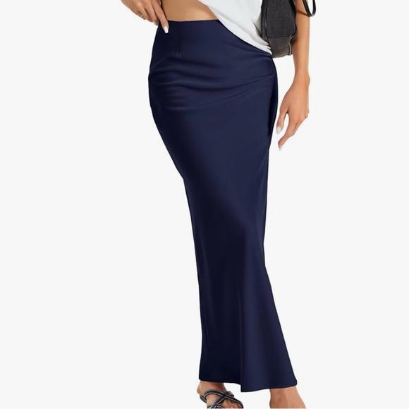 NWOT Silky Satin Maxi Skirt - Picture 2 of 12